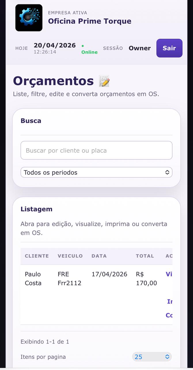 Tela mobile do MecApp com acompanhamento da operação no celular